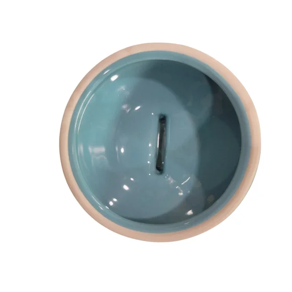 FIESTA MEDIUM pet dog bone CANISTER treat cookie CROCK TURQUOISE - Picture 8 of 11